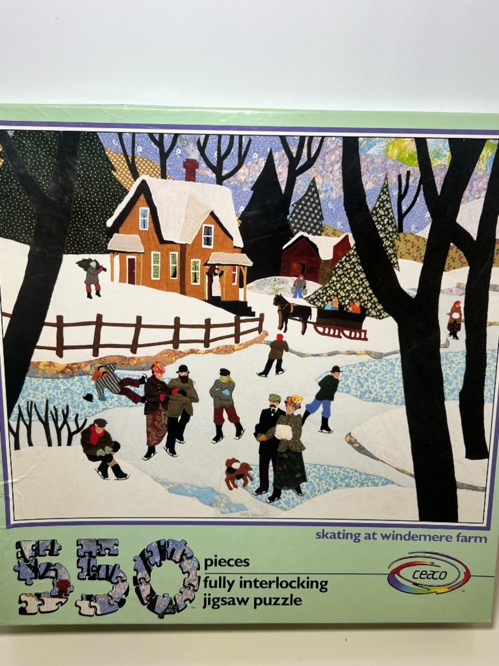 Vintage 550 Piece Puzzle Ceaco Jigsaw Puzzle Skating at Windermere Farm UNCOUNTD